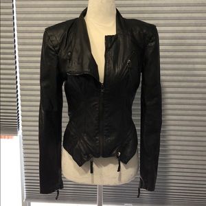Vegan Leather Fitted Jacket